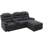 Vente - unique - canap� d'angle droit relax en tissu anthracite macedonia