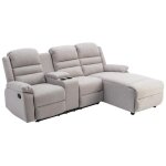 Vente - unique - canap� d'angle droit relax en tissu beige macedonia