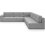 Homifab - canap d'angle  droite convertible modulable 10 places avec coffre de rangement en velours ...