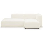 Canap� d'angle � droite modulable avec m�ridienne 3 / 4 places en tissu boucl� beige - modulo