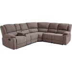 Canap� d'angle �lectrique � 5 places avec port usb en tissu beige taupe rokke