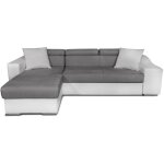 Usinestreet - canapé d'angle elona convertible bi - matière blanc et gris avec poufs de rangement à droite ... Usinestreet - canapé d'angle elona convertible bi - matière blanc et gris avec poufs de rangement à droite ...
