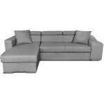 Usinestreet - canapé d'angle elona convertible en tissu gris clair avec poufs de rangement à droite Usinestreet - canapé d'angle elona convertible en tissu gris clair avec poufs de rangement à droite