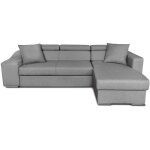 Usinestreet - canapé d'angle elona convertible en tissu gris clair avec poufs de rangement à gauche Usinestreet - canapé d'angle elona convertible en tissu gris clair avec poufs de rangement à gauche