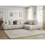 Bobochic - canapé d'angle fixe everest tissu texturé angle droit beige Bobochic - canapé d'angle fixe everest tissu texturé angle droit beige