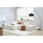 Bobochic - canapé d'angle fixe megeve tissu bouclette angle gauche blanc Bobochic - canapé d'angle fixe megeve tissu bouclette angle gauche blanc