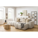 Bobochic - canapé d'angle fixe mont - blanc tissu angle droit beige Bobochic - canapé d'angle fixe mont - blanc tissu angle droit beige