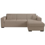 Loungitude - canap d'angle fuji xl convertible avec coffre en tissu bouclette - angle droit - taupe