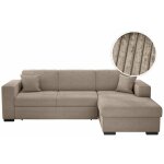 Loungitude - canap� d'angle � droite en velours c�tel� taupe - tamila