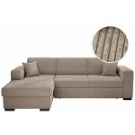 Loungitude - canap� d'angle fuji xl convertible avec coffre en velours c�tel� - angle gauche - taupe