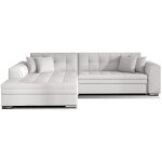 Les tendances - canapé d'angle gauche convertible 5 places simili blanc looka - pieds métal chromé Les tendances - canapé d'angle gauche convertible 5 places simili blanc looka - pieds métal chromé