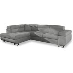 Intensedeco - canap d'angle gauche convertible marius tissu gris