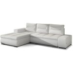 Les tendances - canap� d'angle gauche convertible simili cuir blanc waker 275cm