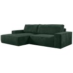 Vente - unique - canap d'angle gauche convertible en velours ctel vert sapin amelia