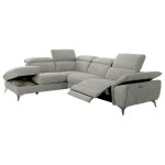 Les tendances - canap d'angle de relaxation lectrique microfibre skina - gris clair - angle gauche