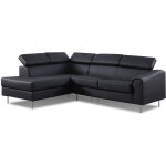 Canap� d'angle gauche en simili (pu) noir - hudson