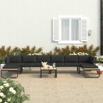 Vidaxl - canap� d'angle de jardin � 5 places avec coussins aluminium wpc