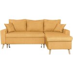 Canapé d'angle maria scandinave réversible et convertible - jaune ocre Canapé d'angle maria scandinave réversible et convertible - jaune ocre
