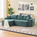 Canap� d?angle modulable 3 places avec m�ridienne, assise profonde, sans montage, design minimaliste ...