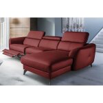 Canapé d'angle relax en cuir de luxe italien avec relax électrique, 5 places bertoni, rouge foncé, angle ... Canapé d'angle relax en cuir de luxe italien avec relax électrique, 5 places bertoni, rouge foncé, angle ...