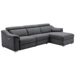 Canapé d'angle relax électrique en tissu anthracite pedrera - angle droit Canapé d'angle relax électrique en tissu anthracite pedrera - angle droit