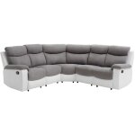Loungitude - canap� d'angle de relaxation oscar 5 places bi - mati�re - gris / blanc