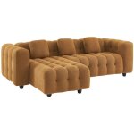 Canap� d'angle r�versible 3 - 4 places bouclette textur�e capitonn� structure bois d'eucalyptus et contreplaqu ...