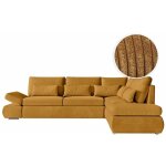 Loungitude - canap d'angle rversible sebastian convertible avec coffre en velours ctel - jaune