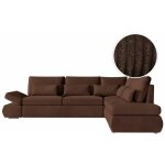 Canapé d'angle réversible sebastian convertible avec coffre en velours côtelé - marron Canapé d'angle réversible sebastian convertible avec coffre en velours côtelé - marron