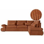 Loungitude ? canap� d'angle r�versible convertible avec coffre en velours c�tel� ? accoudoirs relevables ...