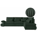 Canap� d'angle r�versible sebastian convertible avec coffre en velours c�tel� - vert fonc�