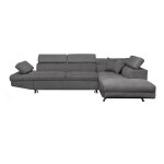 Usinestreet - canap� d'angle rio convertible avec coffre en microfibre - angle droit, gris