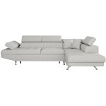 Canapé d'angle rio convertible avec coffre en tissu - angle droit, gris perle Canapé d'angle rio convertible avec coffre en tissu - angle droit, gris perle