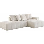 Canapé d'angle en tissu chenille haussmann 3 places - beige Canapé d'angle en tissu chenille haussmann 3 places - beige