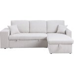 Habitat et jardin - canap� d'angle en velours c�tel� convertible / r�versible 'axel' - 3 places - beige ...