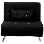 Beliani - canapé type chauffeuse en tissu noir convertible en lit confortable et fonctionnel pour salon ... Beliani - canapé type chauffeuse en tissu noir convertible en lit confortable et fonctionnel pour salon ...