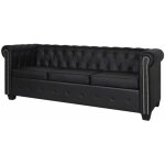 Vidaxl - canap� chesterfield � 3 places cuir synth�tique noir