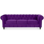 Intensedeco - canape chesterfield velours 3 places altesse violet Intensedeco - canape chesterfield velours 3 places altesse violet
