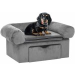 Canap� pour chien avec tiroir gris 75x50x38 cm peluche - vidaxl