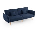 Deco in paris - canap� clic clac 3 places en tissu bleu chili