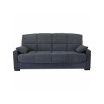 Sans marque - canapé clic clac 3 places - tissu gris - matelas 17 cm - l223 x p96 x h 103 cm - megan Sans marque - canapé clic clac 3 places - tissu gris - matelas 17 cm - l223 x p96 x h 103 cm - megan