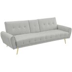 Deco in paris - canap clic clac en velours gris clair avec porte - gobelet lima
