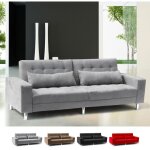 Canap� convertible 2 - 3 places clic - clac inclinable avec coussins quarzo - gris