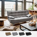 Canap� convertible 2 places clic - clac en microfibre design moderne centenario - gris