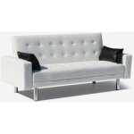 Canap� convertible 2 places clic - clac en similicuir accoudoirs et coussins agata - blanc