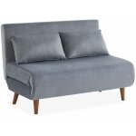 Sweeek - canap convertible 2 places - guesta - pieds bois. banquette. dossier inclinable velours gris ...