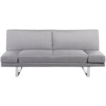 Beliani - canap convertible 2 places en tissu gris clair accoudoirs ajustables moderne york
