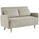 Sweeek - canap convertible 2 places velours ctel - panam - pieds bois. banquette. dossier inclinable ...