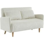 Sweeek - canap convertible 2 places velours ctel - panam - pieds bois. banquette. dossier inclinable ...