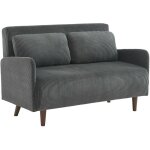 Sweeek - canap convertible 2 places velours ctel - panam - pieds bois. banquette. dossier inclinable ...